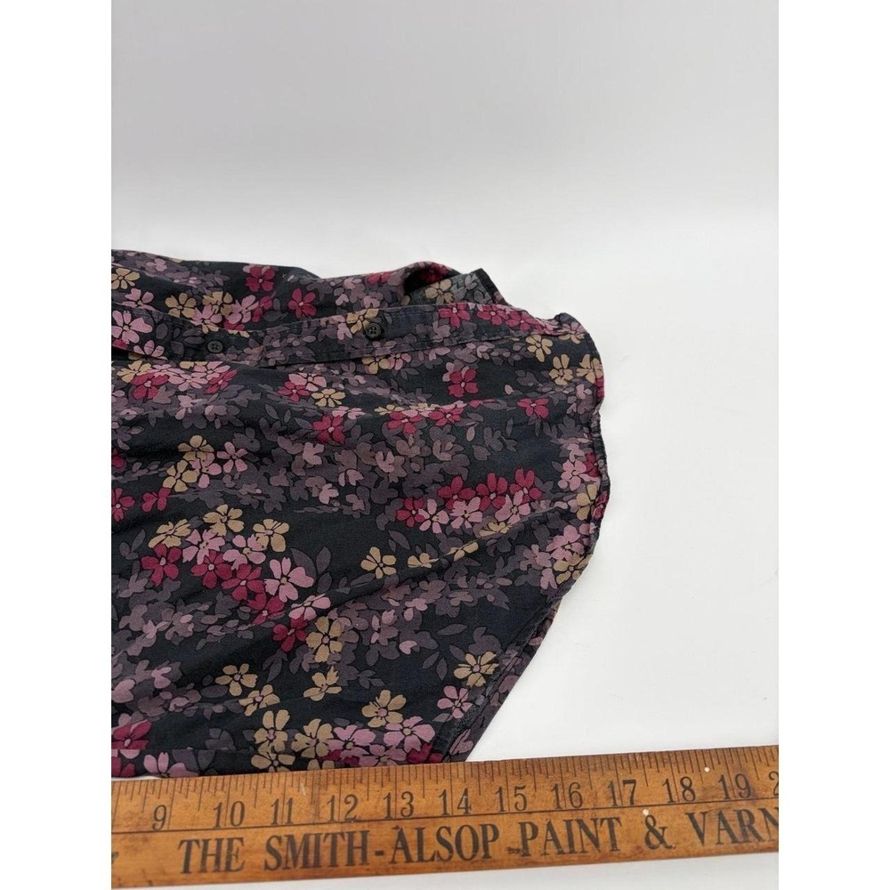 Lauren Ralph Lauren Shirt, Black Floral, Button Front, Long Sleeve Top, Size 1X - Picture 5 of 8